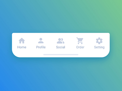 Tab bar switching animation animation bottom bar bottom nav bounce google material gradient home icon ios mobile motion navigation order profile setting smooth social ui ux