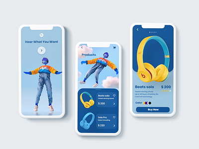 Headphone app beats by dre design designer designs headphone headphones illustration music play ui ux