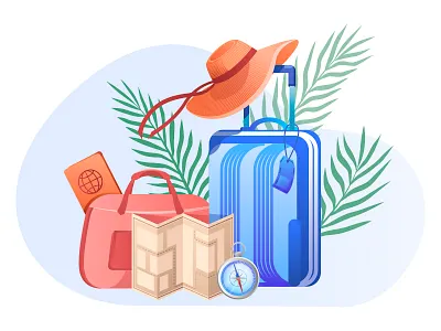 Travel adventure background baggage compass flight illustration map passport tour tourism tourist travel trip vector