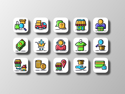 E-Commerce (Filled Outline) adobestock app business creative design doodle ecommerce filled icon filled outline icon icon bundle icon set iconfinder iconography illustration online shop supplyanddesign ui vector web