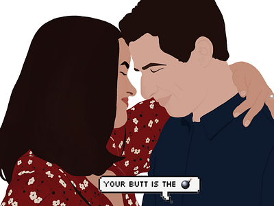 Your butt is the 💣 amy santiago art bb99 brooklyn brooklyn99 digital art digitalart fanart illustration jake peralta minimalistic relationshipgoals tvshow