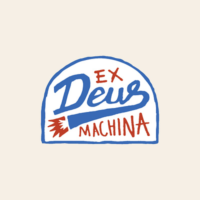 Deus Ex Machina Logo badge branding design deus ex machina handlettering illustration logo retro surf typographic logo typography