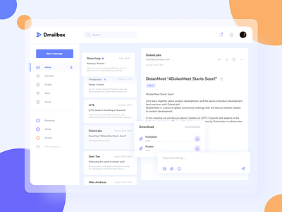 Design Concept for Mail Web Design app design dolanlabs email figma figmadesign mail sketch sketchapp ui ux