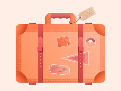 Suitcase adventure bag baggage case journey packing travel vector voyage