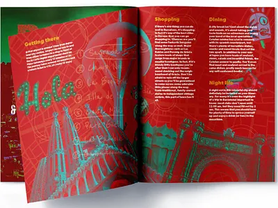 magazine spread design illustration typography