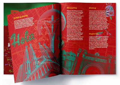 magazine spread design illustration typography