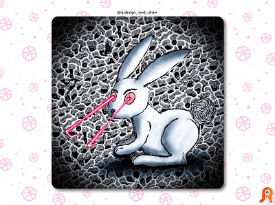 Lapinator design illustration lapin mosaique robot terminator