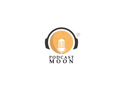 PODCASTMOON animation art branding design flat graphic design illustration illustrator logo minimal