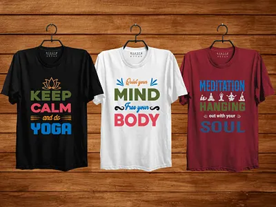 Yoga T-shirt Bundle art body clothes clothing eps meditation mind soul template texture tshirt tshirtdesign typography vector yoga