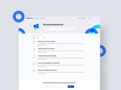 Announcements announcements creative direction crypto crypto trading cryptocurrency design feedback list ui web design