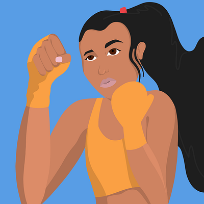 Girl Boxing Illo boxing design feminism hand drawn handmade illustration procreate