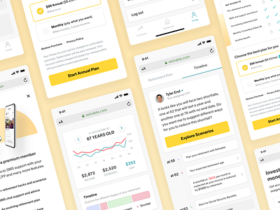 Plan Your Retirement 401k ai app bot chart chat dashboard finance financial fintech payments planning retirable retire retired retirement timeline ui ux