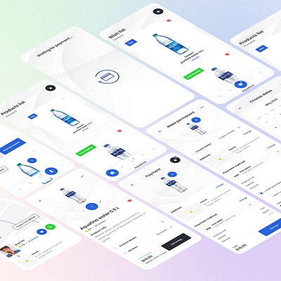 Water delivery app animation app blvk concept graphic design ui ux water white