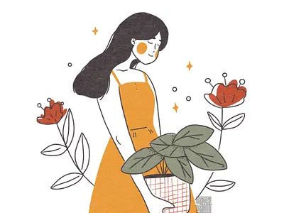 Selfie character design flower girl girl character girl illustration illustration illustrator plant illustration plants vector illustration woman woman illustration