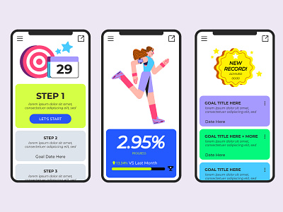 Goals and Tracking App concepts app app design character design design flat girl runnig goals graphic icon illustration ilustracion modern running tracking tracking app ui ui design ux ux design vector