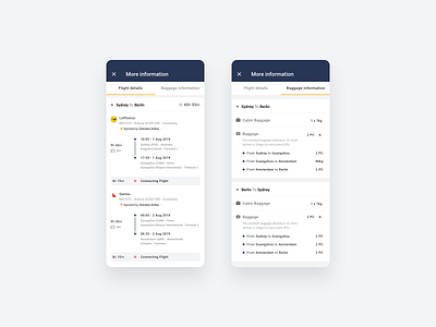 Flight Details app details flights mobile product tabs travel trip ui ux