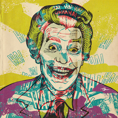 JOKER Cesar Romero batman drawing illustration joker portrait procreate xray