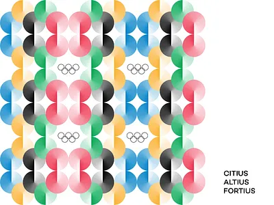 Pattern for Olympics project. athlete branding games geometric gradient icon illustration logo olympic olympics pattern rings sport symbol