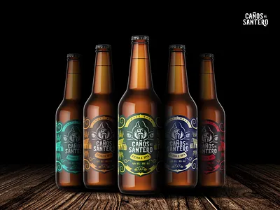 Caños del Santero Packaging beer brand branding craft craft beer design drink drinks illustration ipa letering letter logo logodesign logofolio logotype packaging style tiket