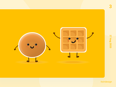 Waffles are pancakes but with abs yay! 100daysofui abs colours cute energy happy pancakes waffles yellow