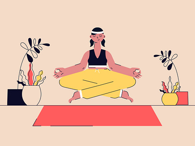 yoga girl ai illustrations bangladesh design digital illustration easy ilustrations illustration vector web