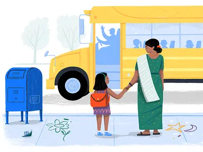 Help With Anxiety art bus children editorial health illustration kidlit kids mental health parents people picturebook story