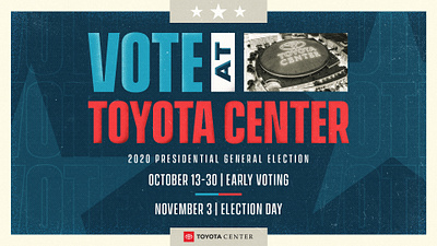 Vote at Toyota Center 2020 branding election general houston illustration presidential retro toyota center vector vintage vote voting