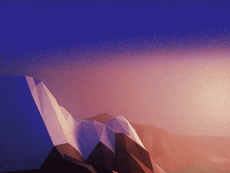 Landscape sunset 3d blender landscape low poly modeling mountains renders sunset