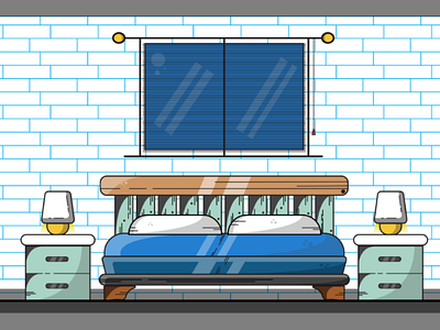 Bedroom Vector Design illustrator flat vector