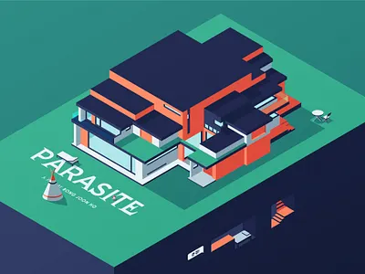 parasite house isometric design design digital illustration flat illustration isometric isometric art isometric design isometric illustration isometry vector vector illustration