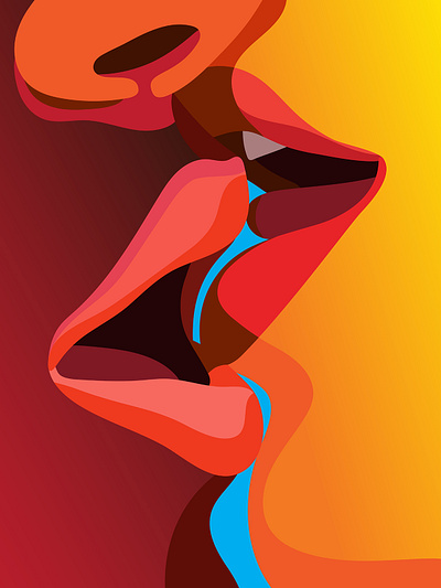 kiss series1 digitalart illustration kiss portrait