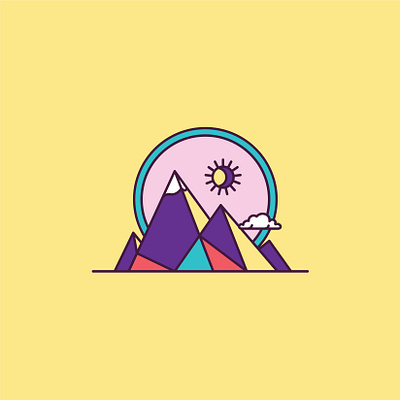 Bohemian Dates - Mountain Icon branding design freelance design icon illustration monoline package design vector