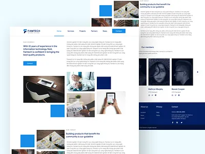 Famtech - About page aboutus home page landing page ui design website