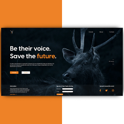 Against Trophy Hunting design landing landingpage non profit organization non profit organization website trophy hunting ui ux web webdesign website