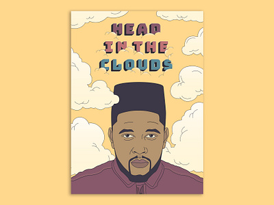 Head in the Clouds adobe illustrator adobe photoshop clouds color comic design graphic design illustration illustration art illustrator minimal portrait portrait illustration type typography vector vector illustration