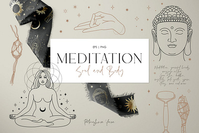 Meditation. Vector Set art background clipart concept covers design graphic graphic design graphics graphics collection illustration meditation meditation collection poster professional textile vector vector art vector illustration vector set