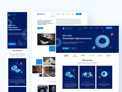 Famtech responsive version landing page mobile ui responsive web design