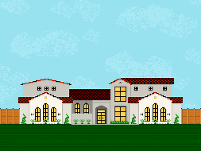 House [Pixel Art] architecture grass house mediterranean modern pixel pixel art pixelart spanish