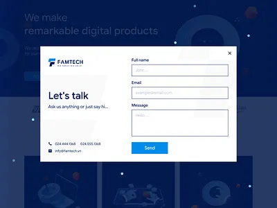Famtech - Contact form contact modal uidesign