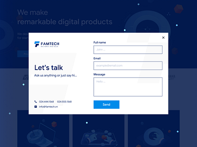 Famtech - Contact form contact modal uidesign