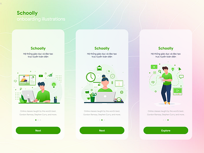 Schoolly onboarding illustration elearning illustraion onboarding platform uidesign