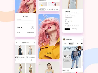 FashionPlus Mobile App colorfull fashion mobile app mobile app trendy mobile app webdesign
