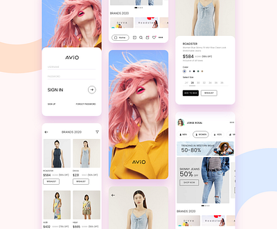 FashionPlus Mobile App colorfull fashion mobile app mobile app trendy mobile app webdesign