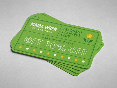 Mama Wren Punch Card branding greenhouse punch card typography