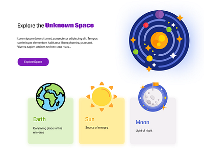 Earth Sun Moon design app design art illustration ui ui ux uiux