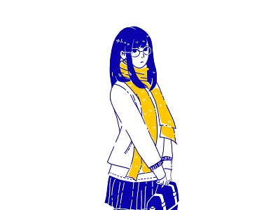 Japanese Uniform ( Seifuku 制服) Series 2 character design design flat graphic design illstration illustration japanese japanese art minimalist outline