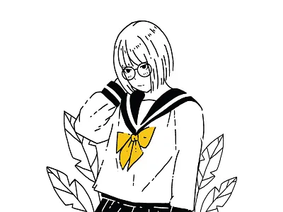 Japanese Uniform ( Seifuku 制服) Series 1 design flat graphic design illstration illustration japanese japanese art minimalist outline