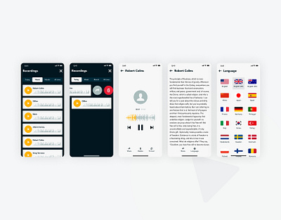 Recorder colors daily ui design minimalism mobile mobile ui music recorder user interface voice