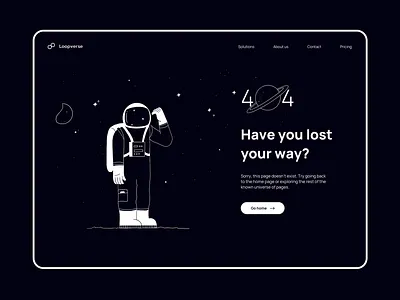 404 page 👩‍🚀 404 error 404 page astronaut product design space ui ui design ux uxui web design