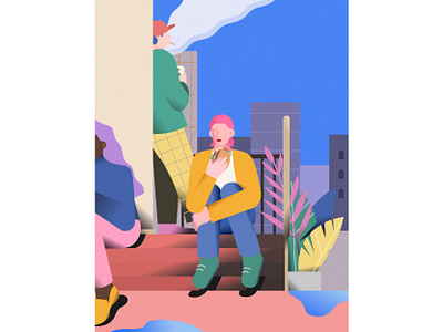 Lunch Break #01 character city flat graphic illustration illustrator life lunch vector